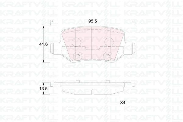 Kraftvoll 07010376 Brake Pad Rear W168 97 > 04 W169 04 > 12 W245 08 > 11 Vaneo 414 02 > 05 — Brake Pads