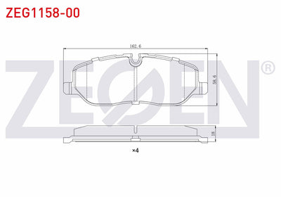 Zegen ZEG1158-00 Brake Pad Front Land Rover Rangerover III 3.0 TD 6 2002-2012 / Land Rover Discovery (Taa) 2.7 T — Brake Pads