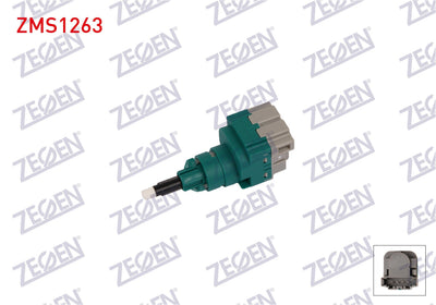 Zegen ZMS1263 Brake Light Switch 4 Pin VW Caddy III 04-15 / Golf V (1K1) 03-09 / Golf VI (5K1) 08-13 / Jetta III (1K2) 05-10 / Passat (3B3) 00-05 / Touareg (7La) 02-10 / Audi A3 (8P1) 03-12 / A4
