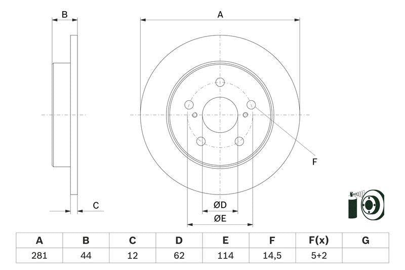 BOSCH Rear Brake Disc - 2 Pack of 17-C-Hr 1.2 1.8 — Brake Rotors & Drums