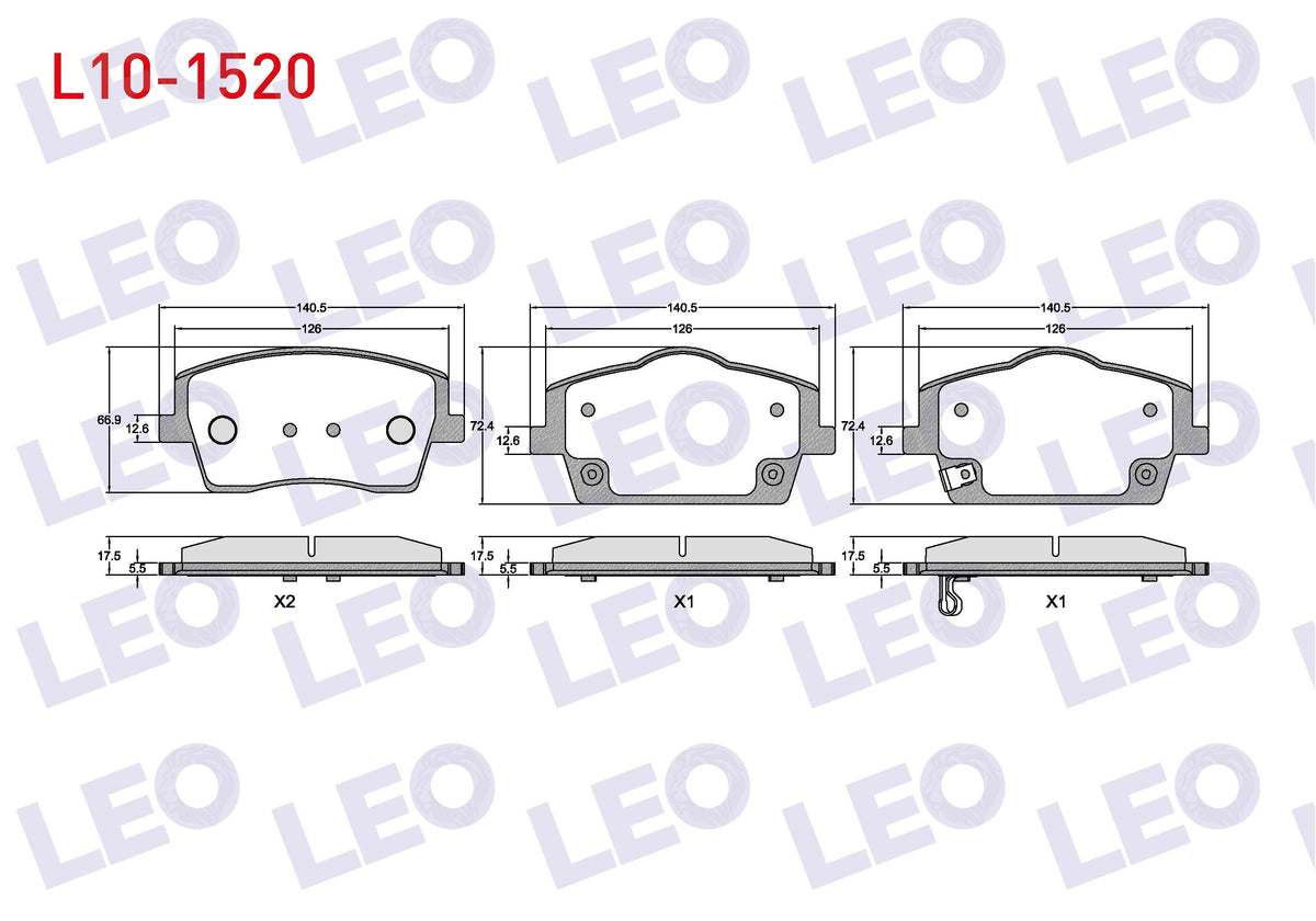 LEO L10-1520 Brake Pad Front Volvo Xc40 2018 — Brake Pads