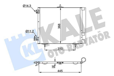 Kale 358440 A/C Condenser C2 C3 II C3 Pluriel C3 III Ds3 P208 P207 P1007 P2008 Size: (420×374×16) — Condensers & Evaporators