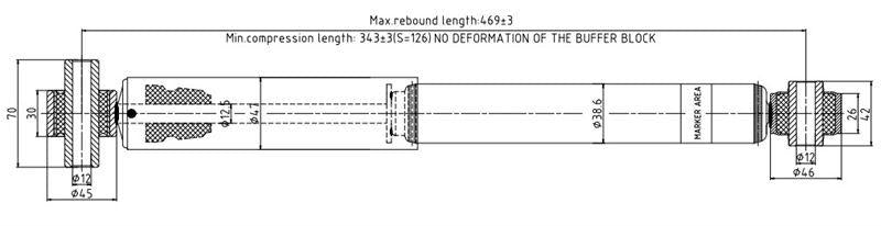 Votto A-1723G A.1723G / Shock Absorber Rear Right / Left-(Ford: Focus 1.6 TDCi 2004-2011 / Mazda3 09-13) — Shocks & Struts