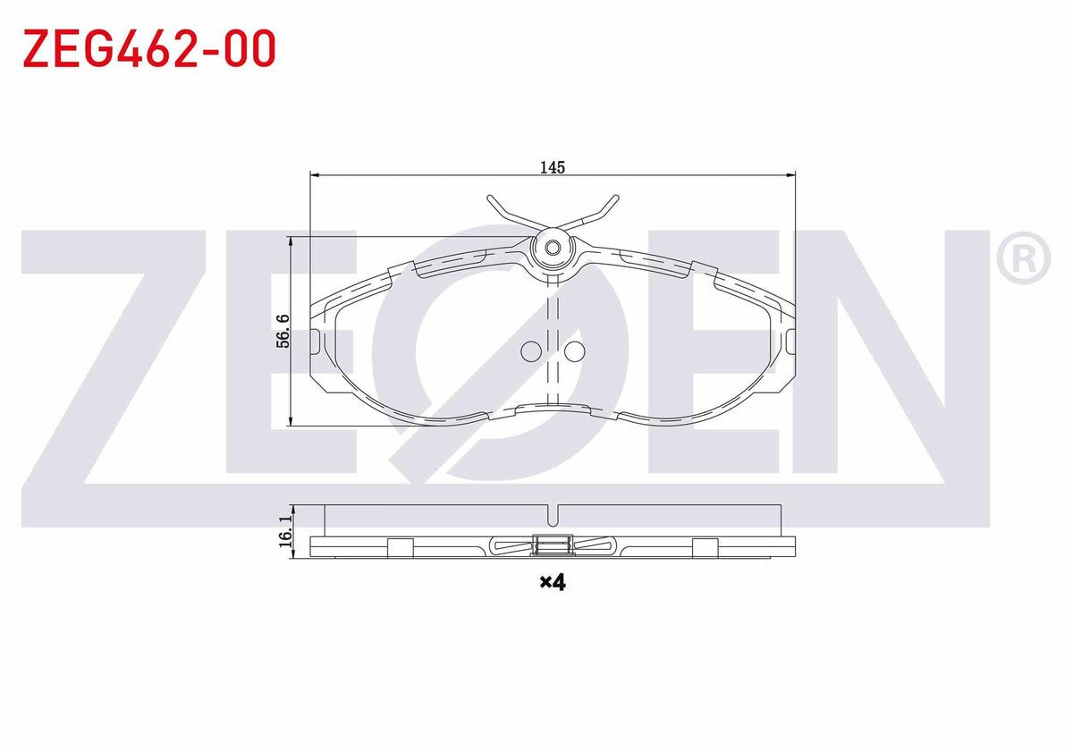 Zegen ZEG462-00 Brake Pad Front Nissan Terrano II (R20) 2.4i 1993-2007 / Terrano II (R20) 2.7 TDI 1993-2007 / Va — Brake Pads