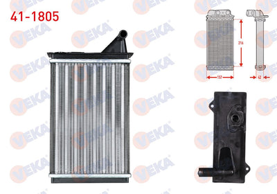 Veka 41-1805 Heater Core Mechanical Fiat Uno 70 1.4i 1994-2000 — Heater & Blower