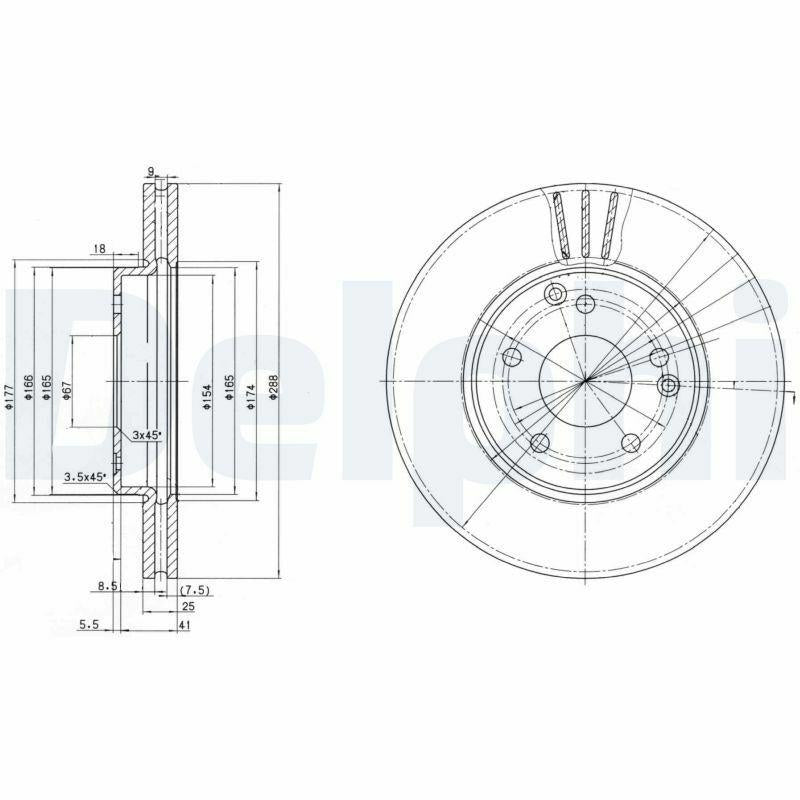 Delphi BG3240C Front Brake Disc for Mercedes Benz CLC & CLK Series — Brake Rotors & Drums