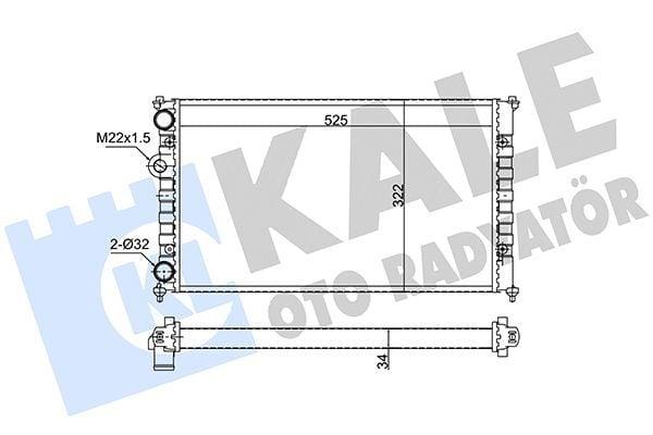 KALE 349235 Radiator - Fits Golf III, Polo, Caddy 1.9 SDI/TDI — Radiators & Fans