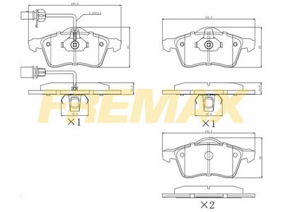 Fremax FBP-1061-01 Front Brake Pad (Carbon Formula) VW Transporter T4 ACV-Ajt 2.5 TDI (with Connector) — Brake Pads