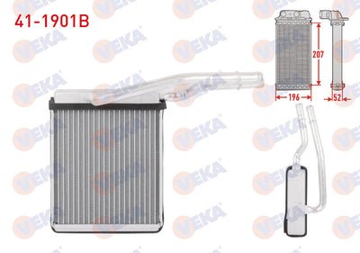 Veka 41-1901B Heater Core Brazing Ford Transit Connect 1.8 TDCi 2002-2013 — Heater & Blower