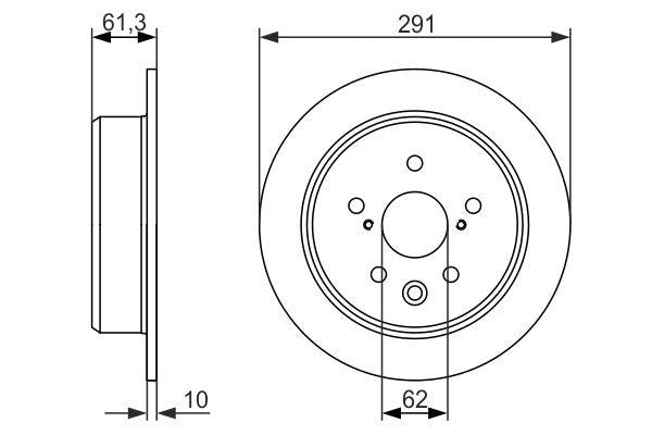 Bosch 0986479657 Brake Disc Toyota Crown 291-5 — Brake Rotors & Drums