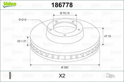 VALEO Front Brake Disc for Honda CR-V 1997-2001, HR-V 1999-2006, Prelude 1996-2001 — Brake Rotors & Drums