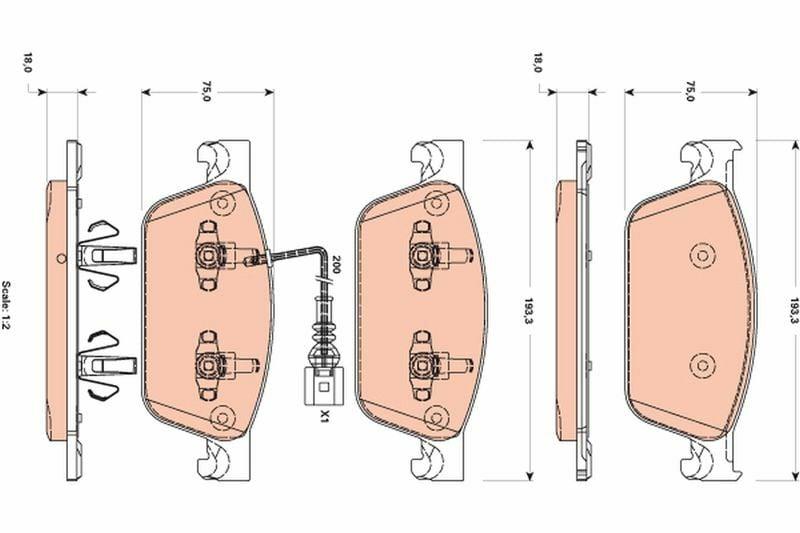 TRW GDB1887 Brake Pad Set - Front 10-T Porter T5 — Brake Pads