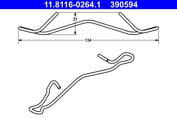 ATE 11.8116-0264.1 Brake Caliper Spring — Brake Calipers