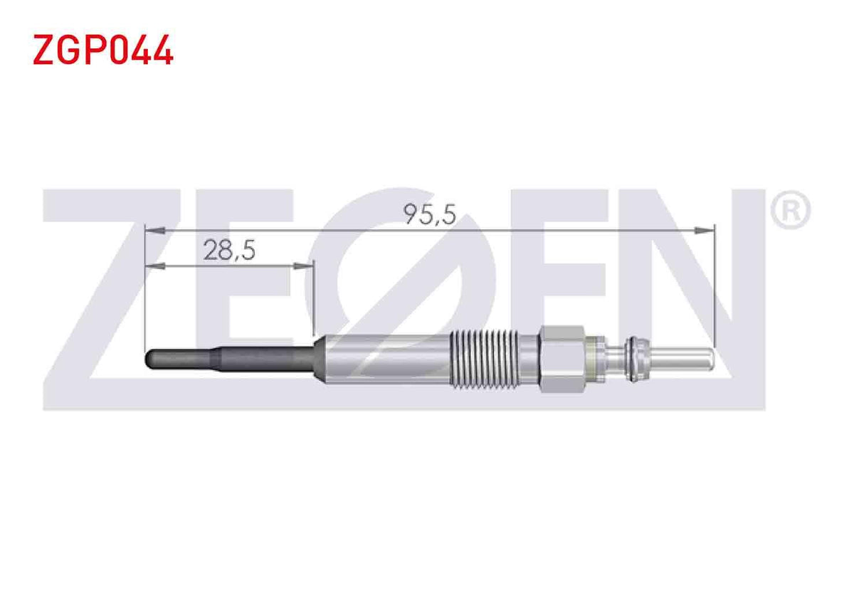 Zegen ZGP044 Glow Plug 7V Volkswagen Transporter V (7H_7E_) 2.5 TDI 2003-2011 / Crafter 30-35 (2E) 2.5 TDI 2006-2016 / Polo (9N_) 1.4Tdi 2001-2012 / Skoda Superb (3T4) 2.0 TDI 2010-2015