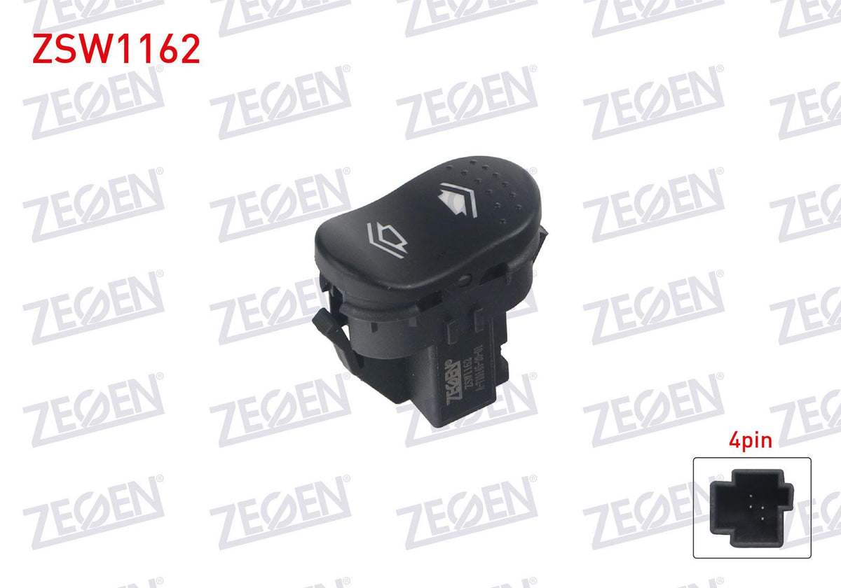 Zegen ZSW1162 Glass Release Switch Single 4 Pin Ford Focus I 1998-2004 — Switches & Relays