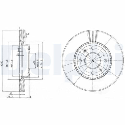 Delphi BG4013 Disc Front Elantra 1.6 CRDi | 1 Piece