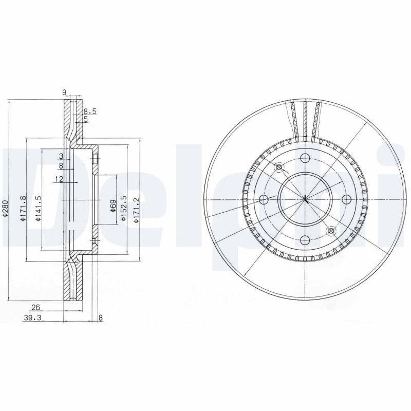 Delphi BG4013 Disc Front Elantra 1.6 CRDi | 1 Piece