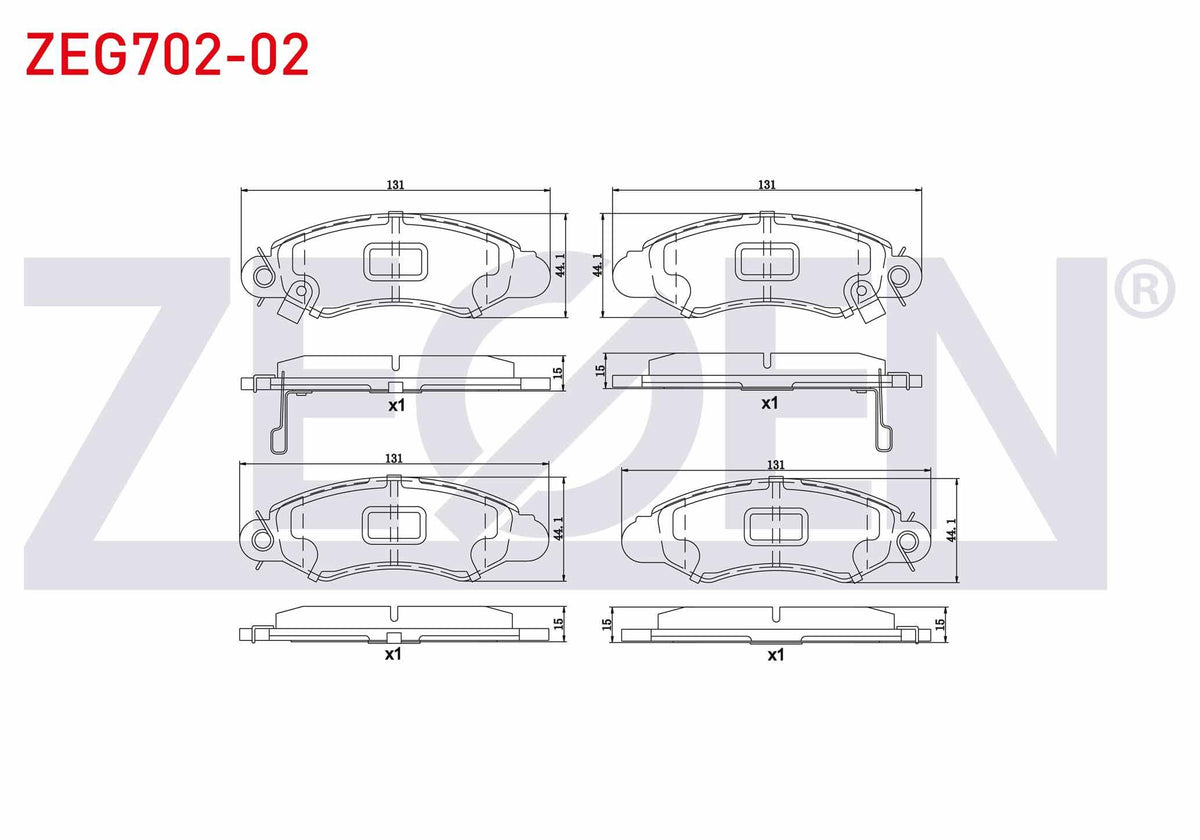 Zegen ZEG702-02 Brake Pad Front with Wear Indicator Suzuki Swift II (Ea,Ma) 1.3i 1989-2004 / Swift II (Ea — Brake Pads