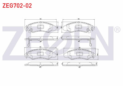Zegen ZEG702-02 Brake Pad Front with Wear Indicator Suzuki Swift II (Ea,Ma) 1.3i 1989-2004 / Swift II (Ea — Brake Pads