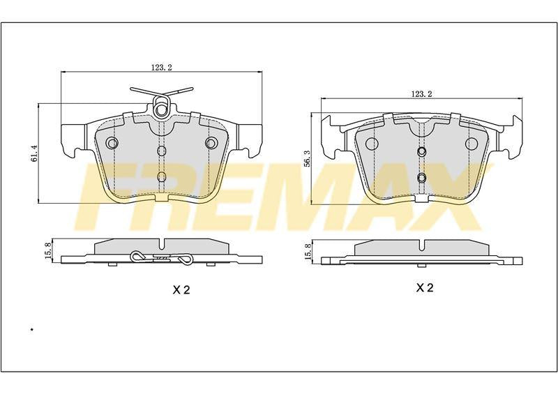 Fremax FBP-1976 Rear Brake Pad (Corbon Formula) VW Golf7 2013-2020 / A3 2013-2018 / Leon 2013-2020-Passat 2013 / — Brake Pads