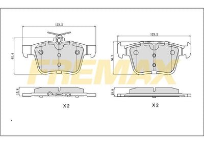 Fremax FBP-1976 Rear Brake Pad (Corbon Formula) VW Golf7 2013-2020 / A3 2013-2018 / Leon 2013-2020-Passat 2013 / — Brake Pads
