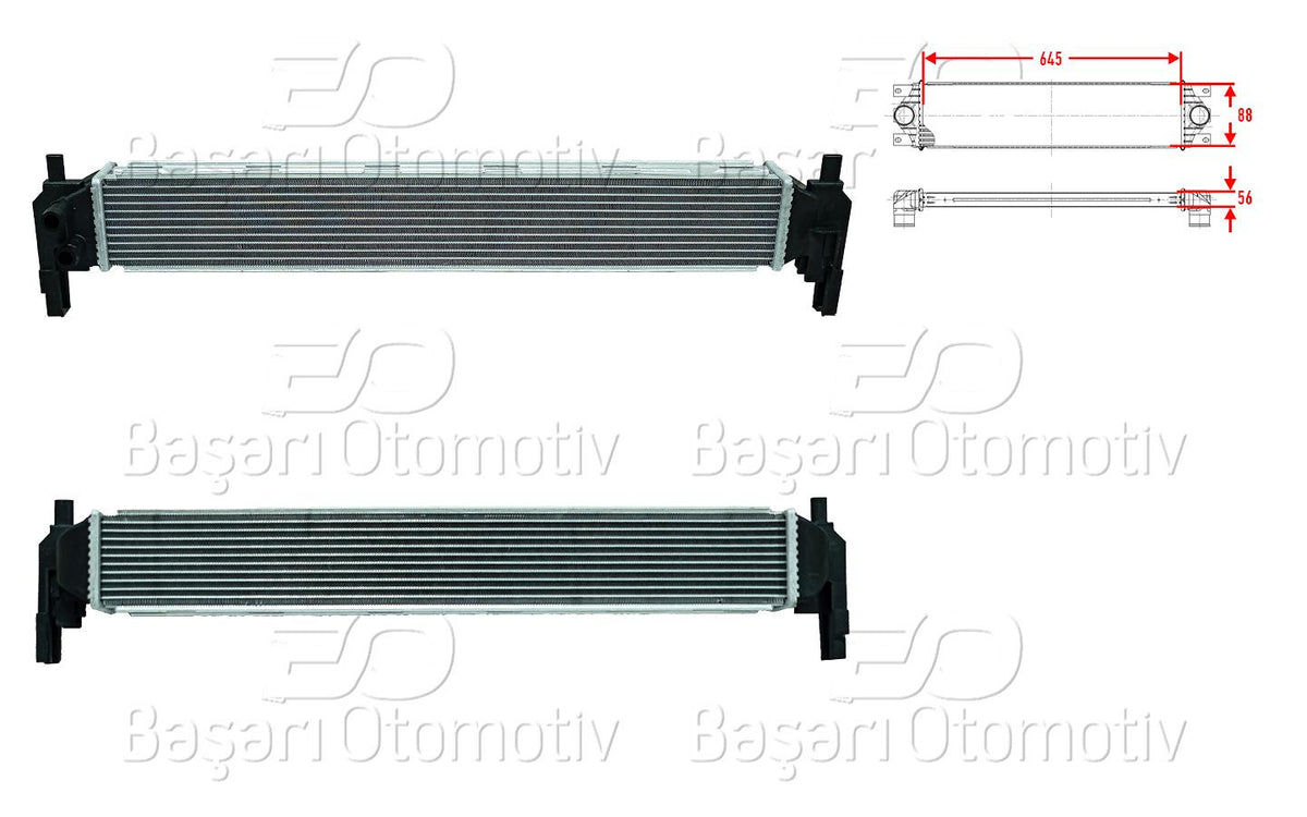 Wisco 1114141-00 Turbo Radiator (Intercooler) 645X88x56 Audi A1 VW Polo — Radiators & Fans