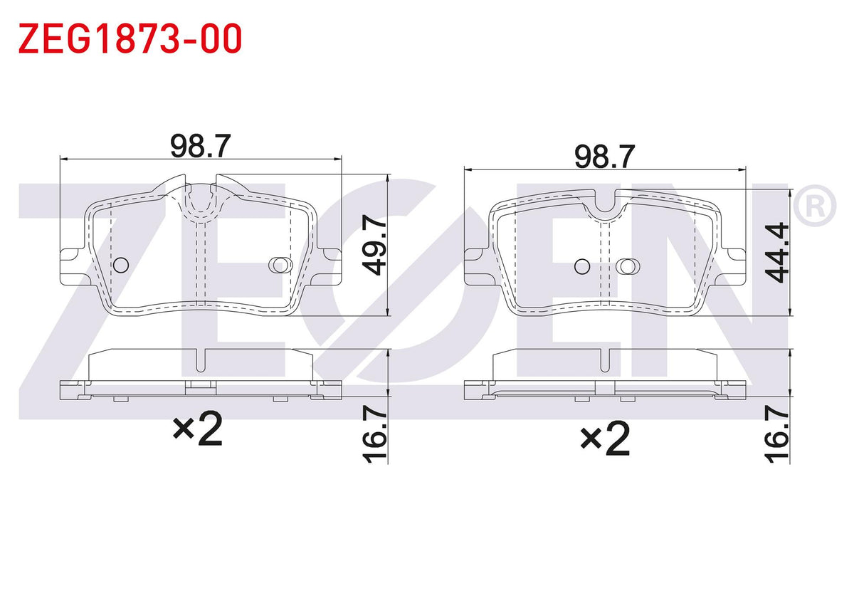 Zegen ZEG1873-00 Brake Pad Rear BMW 3 Series (G20) 320i-320 D-320 D xDrive 2018 — Brake Pads