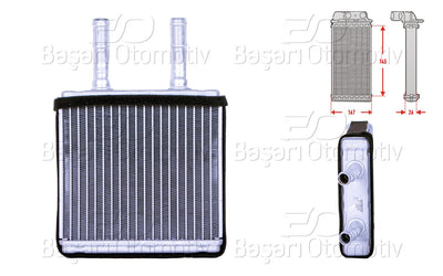 Wisco 3143199-00 Heater Core Brazing 141X165 mm Hyundai Atos 1.0 I 98 > — Heater & Blower