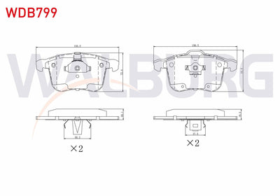 WALBURG WDB799 Brake Pad Front Opel Vectra C 1.6 16V 2002-2008 — Brake Pads