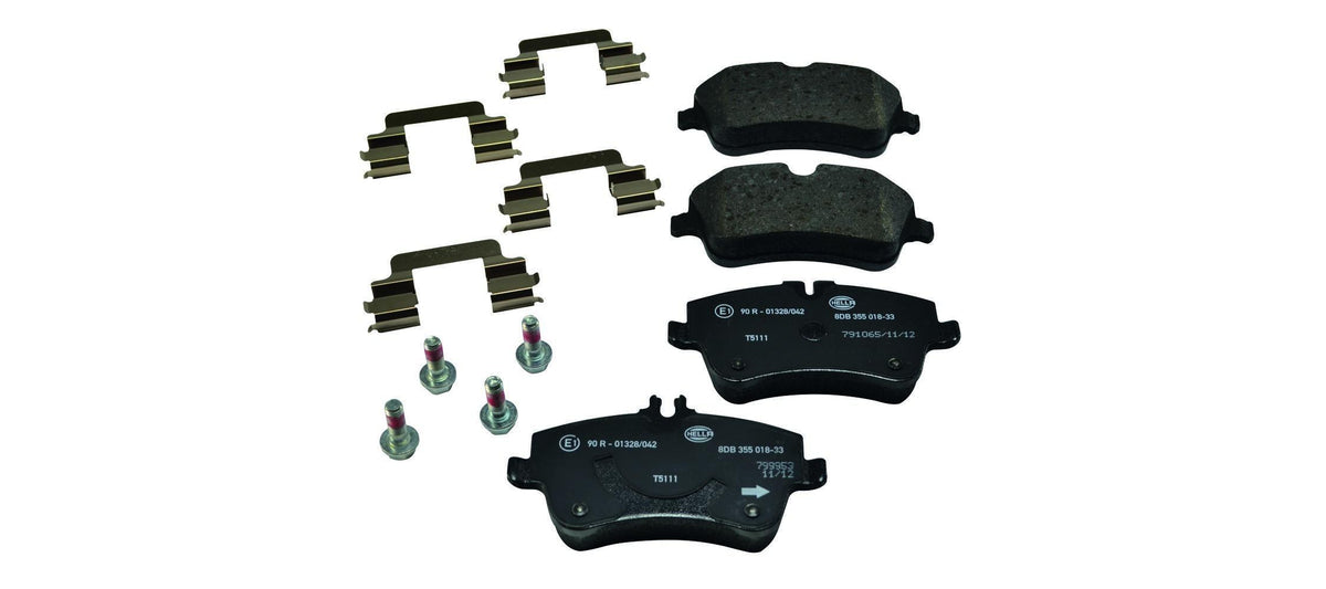 Hella 8DB355018-331 Brake Pad Front W202 93 > 00 W203 00 > 07 Cl203 02 > 08 C209 02 > 09 R171 04 > 11 — Brake Pads