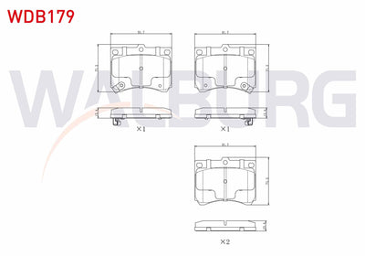 WALBURG WDB179 Brake Pad Front with Wear Indicator Mazda 323 V (Ba) 1.8i 16V 1994-1998 / Mx-3 (Ec) 1.6i 16V 1991 — Brake Pads