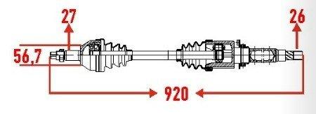 Teknorot Right Axle for Renault Kango 3 1.5 dCi - Complete Assembly — Axles, CV Joints & Boots