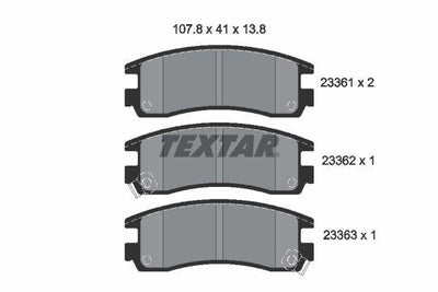 Textar 2336101 Brake Pad Opel Sintra Rear — Brake Pads