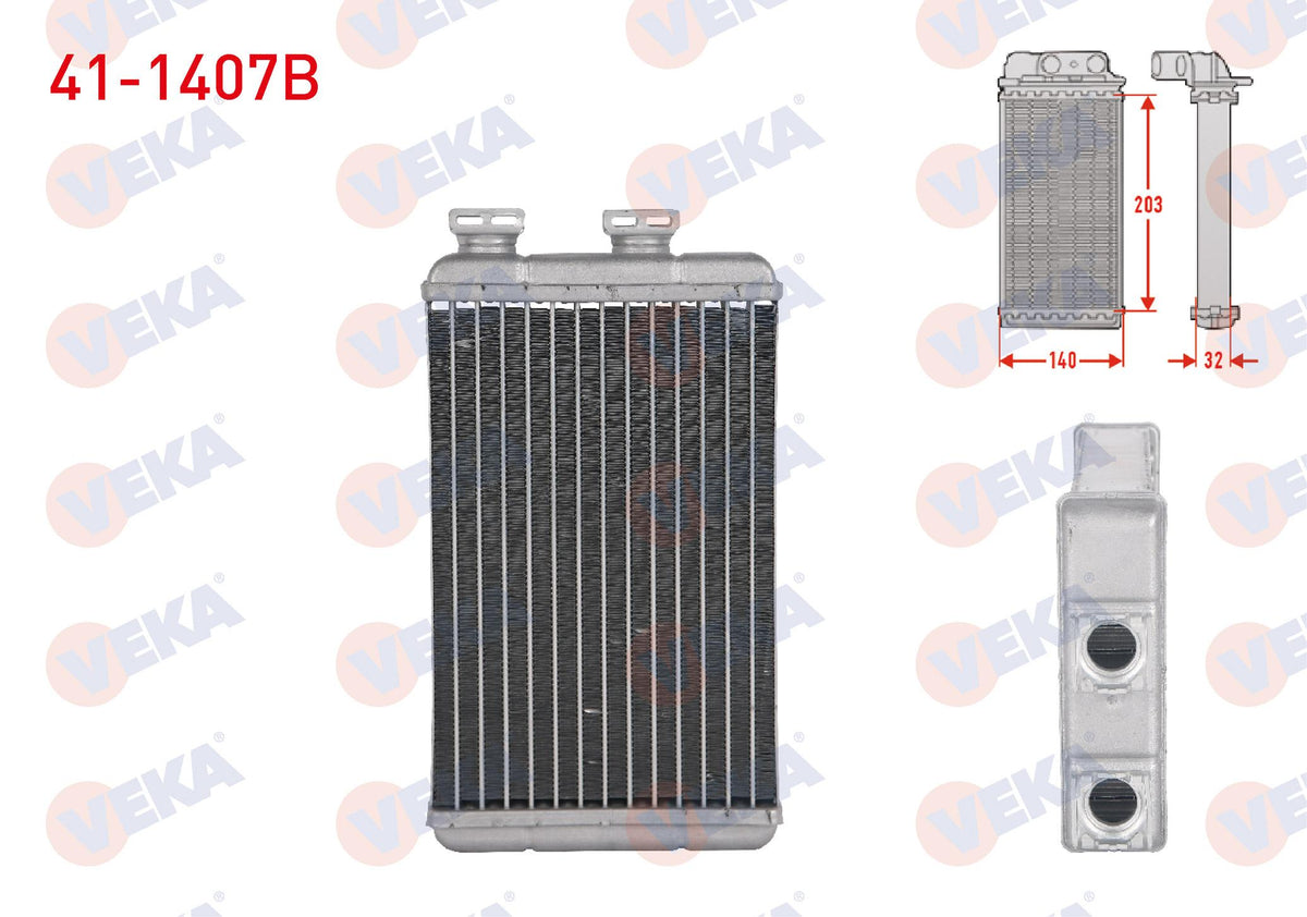 Veka 41-1407B Heater Core Brazing BMW without A/C 3 Series (E46) 316i-318i-320D-320i-328i-330i 1998-2005 — Heater & Blower