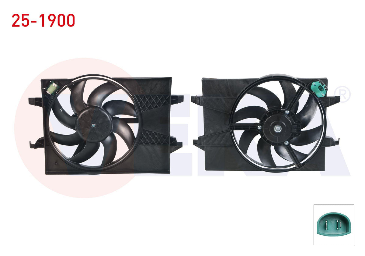 Veka 25-1900 Fan Motor Su Radiator with Shroud Single Fan Heated Ford Fiesta V 1.4 TDCi M-T Ac + 2001-2008