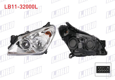 LABO LB11-32000L Headlight Left Electric Motorsuz Opel Astra H 2004-2010 — Headlights