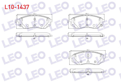 LEO L10-1437 Brake Pad Front with Wear Indicator Cable Drilled Kia Sorento III (Um) 2.0 CRDi 2015 — Brake Pads