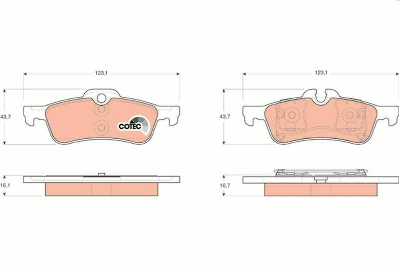 TRW GDB1561 Rear Brake Pads for Mini R50 R53 R52