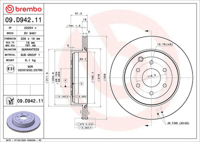 Brembo 09.D942.11 Brake Disc Rear Mercedes X-Class W470 Nissan Pathfinder Navara — Brake Rotors & Drums