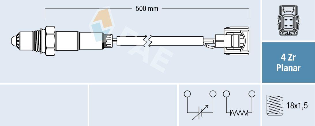 FAE 77505 Sensor Lambda Mercedes W220/W251/W639 M156-M272-M273 06- — Oxygen & Air-Fuel