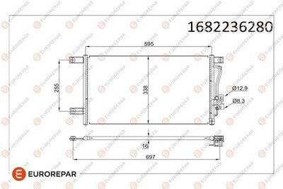 Eurorepar 1682236280 Psa / Erp A/C Condenser Mitsubishi Pajero Sport I L200 (K7_T,K6_T) — Condensers & Evaporators