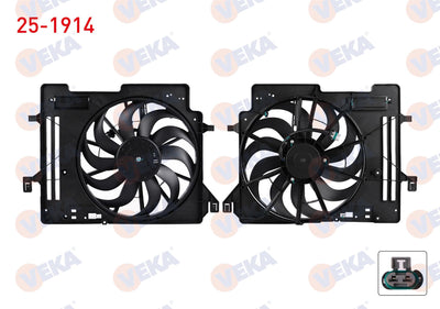 Veka 25-1914 Fan Motor with Shroud Ford Focus III 1.5 TDCi 2011-2015 — Motors, Pumps & Antennas