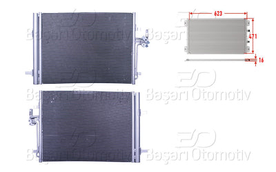 Wisco 3143284-00 A/C Condenser 623X471x16 Ford Mondeo 1.6. 2.0Tdci 07 > Freelander. Volvo S80. Xc7 — Condensers & Evaporators