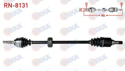 Veka RN8131 Right Axle Complete Dacia Logan MCV 2013- Renault Symbol III Jz0/1.5 dCi 2012- — Axles, CV Joints & Boots