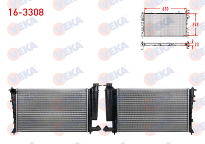 Veka 16-3308 Su Radiator Mechanical Peugeot 306 (7B,N3,N5) 1.4i with Piston Rings M-T 1993-2002 — Radiators & Fans