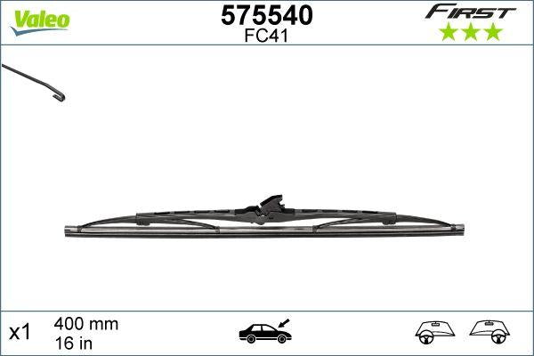 Valeo 575540 Wiper Blade Single 40cm with Hook First