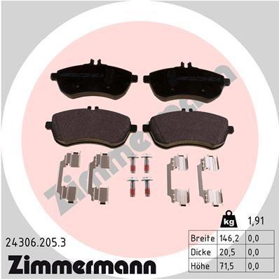 Zimmermann 24306.205.3 Brake Pad Set — Brake Pads