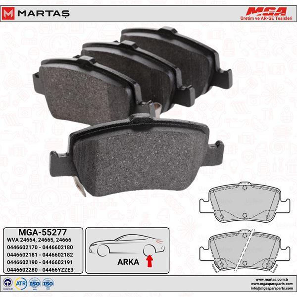 MGA 55277 Brake Pad Brake Rear-(Toyota: Corolla 07 > 12-Auris 2013 > 1.4 D4d Diesel) — Brake Pads