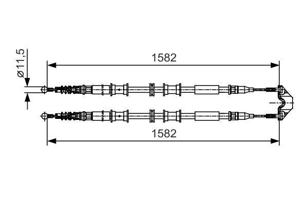 Bosch 1987482138 El Brake Cable Opel Combo C with Disc Brake — Brake Rotors & Drums