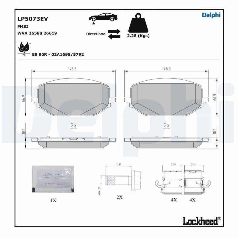 Delphi LP5073EV Brake Pad (Electric)